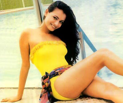Diya Mirza Yellow Bikini