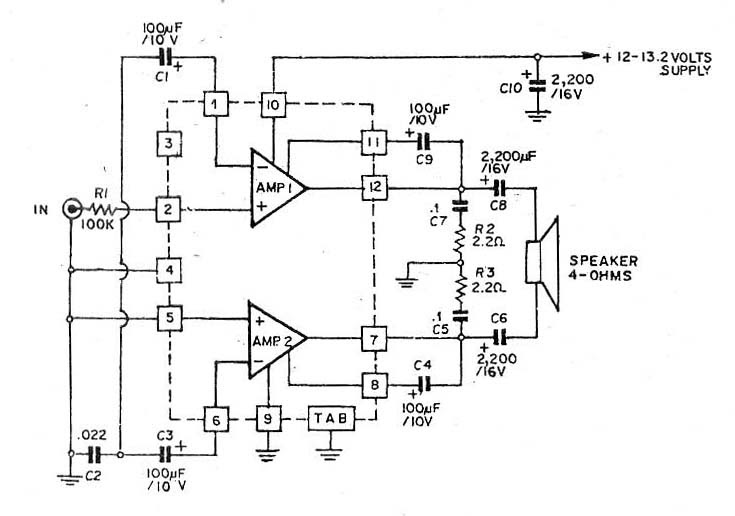 Tda7294 Subwoofer Amplifier Circuit Diagram Circuit dynamic power amplifier with TDA7294