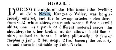 John Nevin burgled 1881