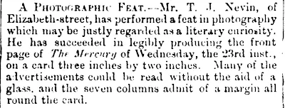 Thos Nevin photographic feat Mercury 24 Dec 1874