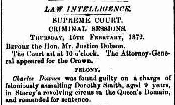 Mercury report of Charles Downes sentence 15 Feb 1872