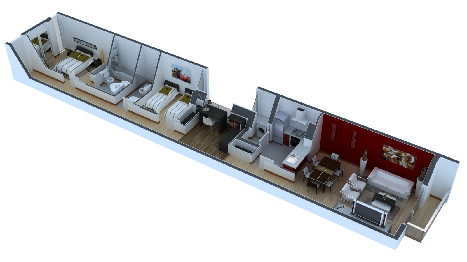 3DCOW Railroad Apartment 3dcow-railroad-apartment