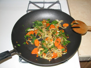 pan of sauteed veggies