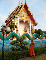 Monk gardening at Karon Temple, 5th December
