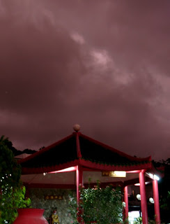 Stormy Skies over the temple in Karon Plaza, 23rd March 2007
