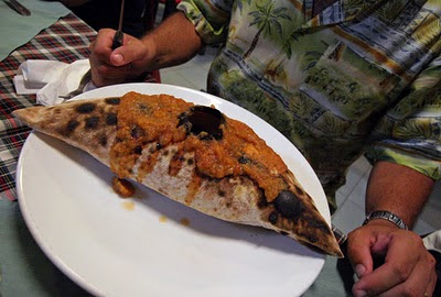 Giant calzone.. slightly burned but Diego was not bothered