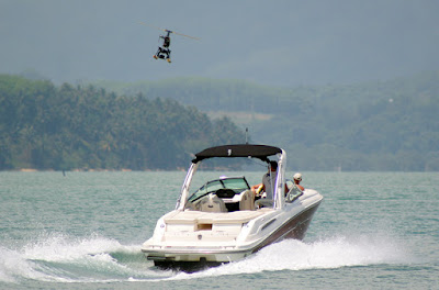 Helicam helicopter and the SkyWater speedboat