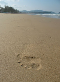 Footprint in the sand, Karon Beach, 4th November