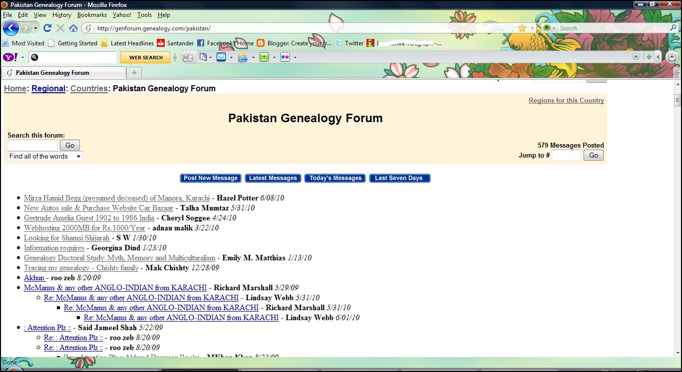 My Pakistani Ancestry How to use message boards