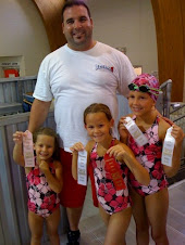 Girls at First Swim Meet w/ Coach Mike