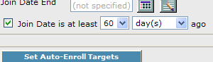 Auto-Enroll Target: Join Date is at least 60 days ago