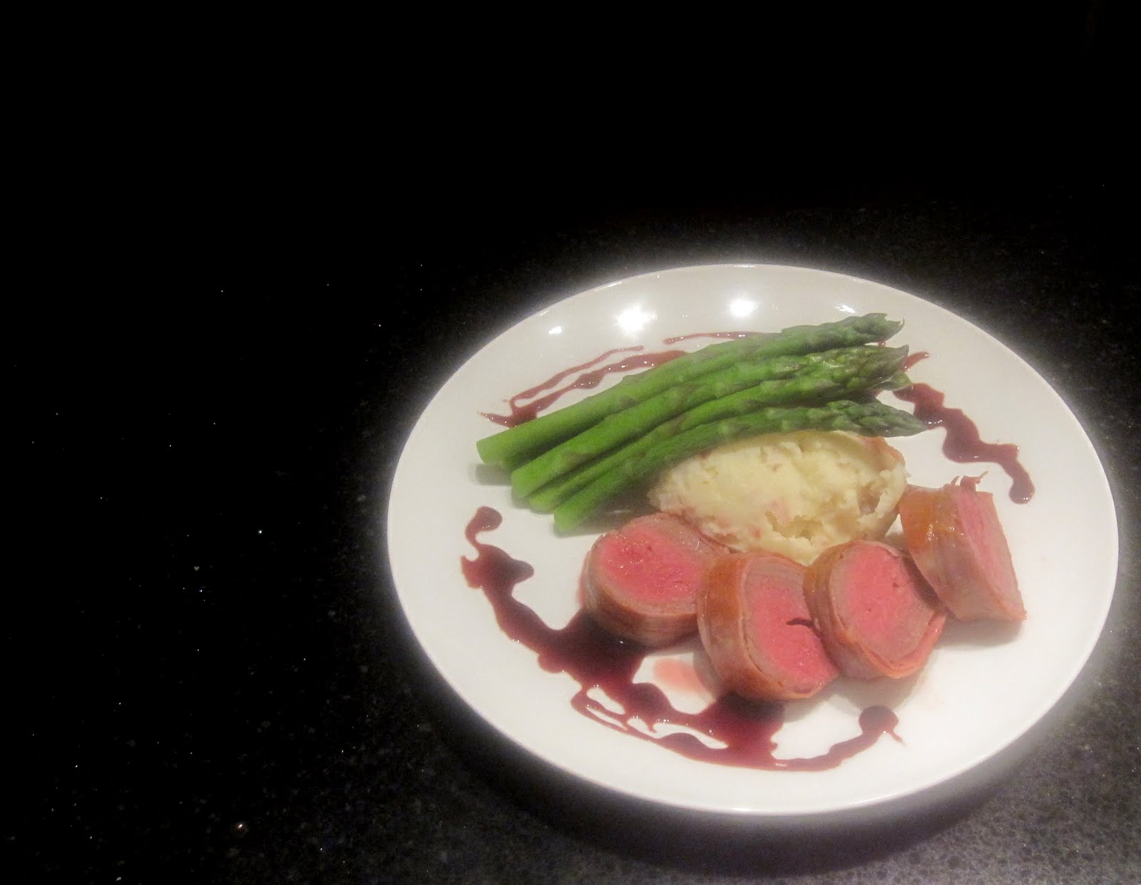 Bubbles n Squeaks Prosciutto Wrapped Lamb Fillet with Pomegranate