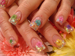 nails acrylic flowers dried colorful nail designs blogstar spring finger clear flower colors tips purple pink decoradas every sparkle unas