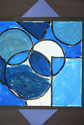 paintings monochromatic figures colors shapes similar collage splash painting wheel class splish were shape math mixing graders studying theory period