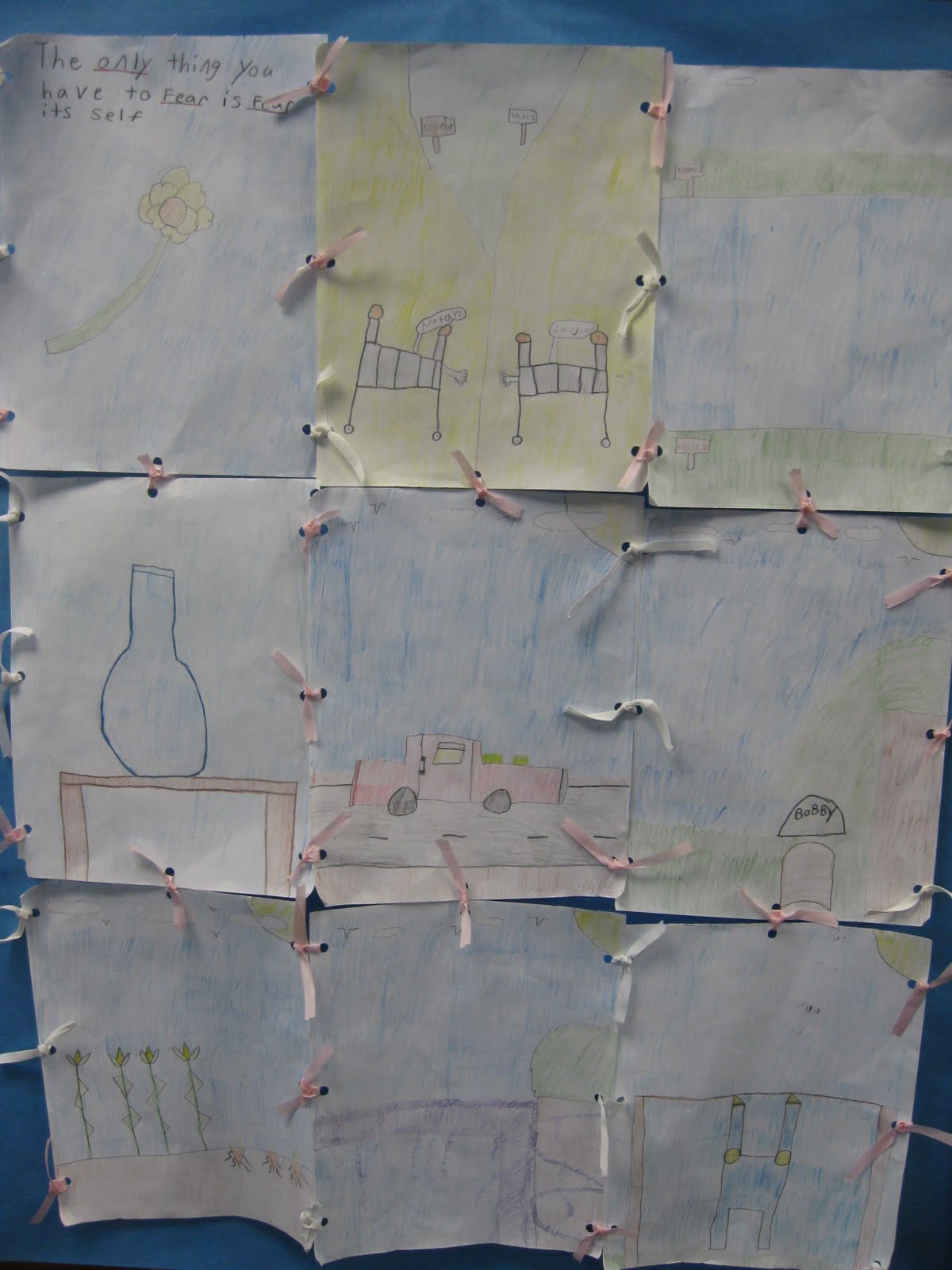 Next Classroom Over H.H. POOLE Blue Related Story Quilts