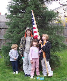 Grandkids With US Flag
