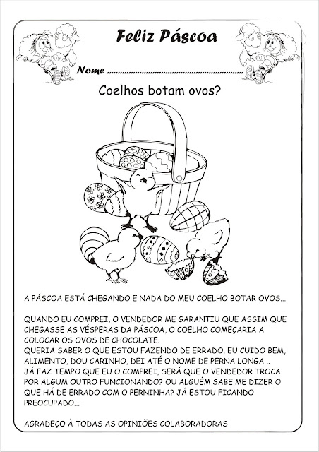 JORNAL PONTO COM: ENSINO RELIGIOSO: Atividades para a páscoa: Ensino ...