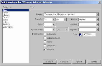 Proyecto de Implementación de Aplicaciones: HOJAS DE ESTILO EN CASCADA ...