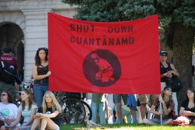 Shut Down Guantanamo sign - DNC in Denver