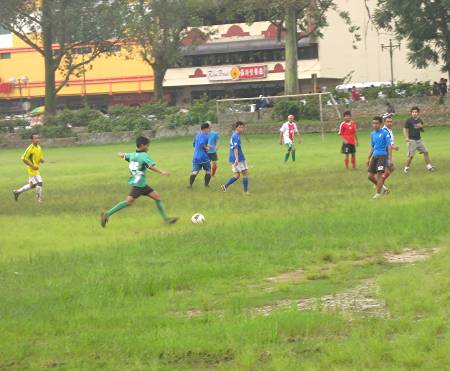 soccer game at Burnham Park in Baguio City