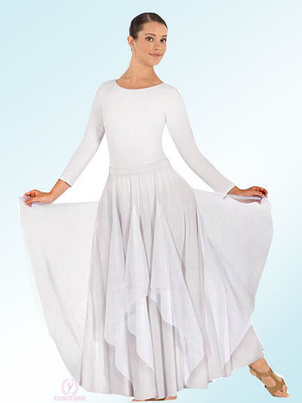 My Praise Dance Wear: Polyester Double Skirt w/Chiffon Wings