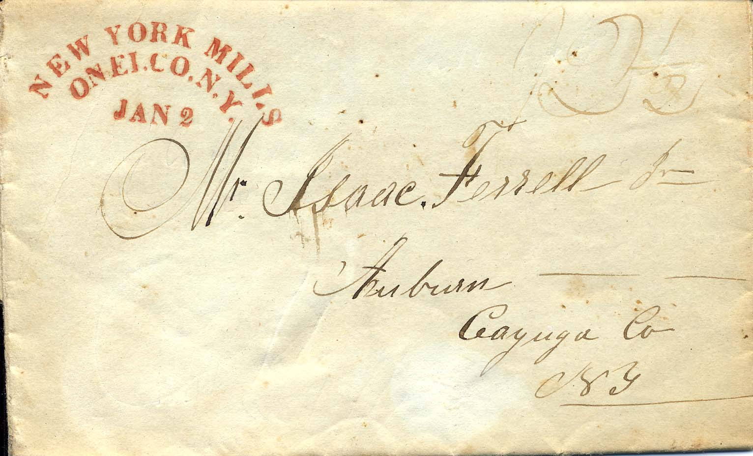 Empire State Postal History (pre1900) New York Mills County Postmark