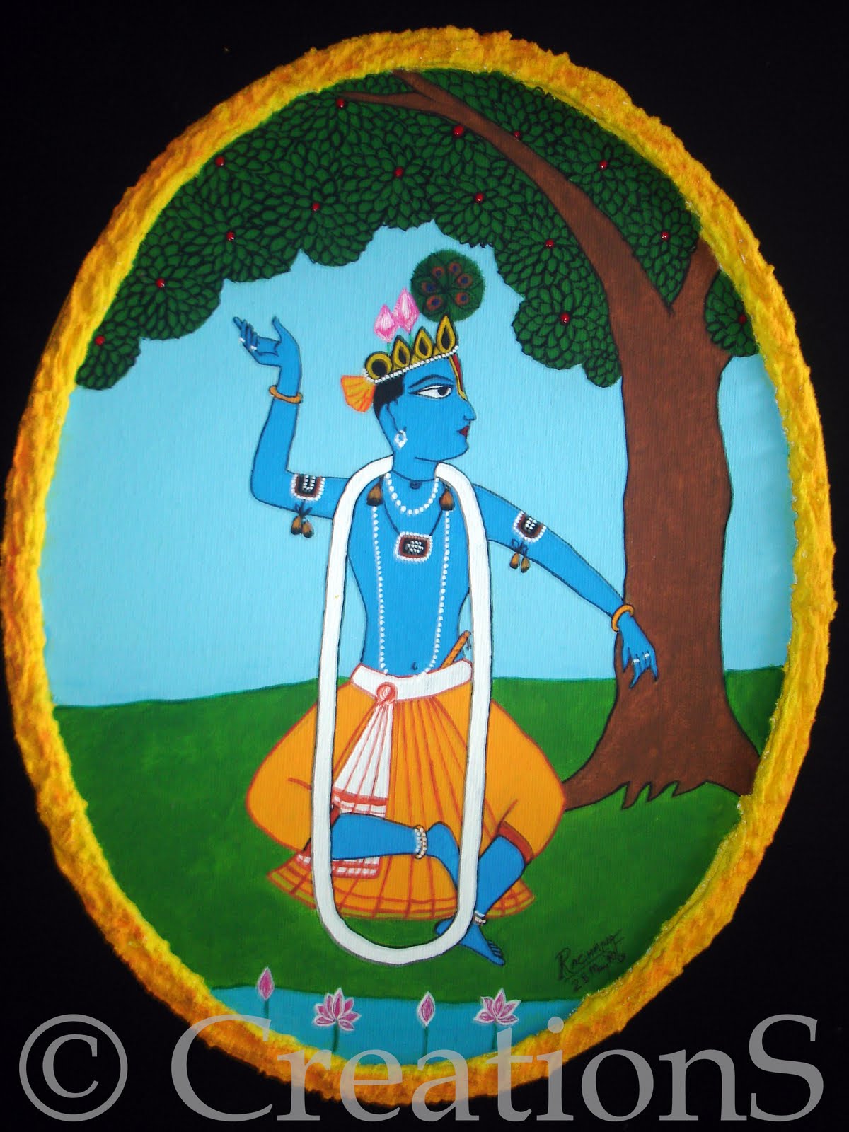 CreationS - The Essene of Arts: Dancing Krishna - Mughal Art Style