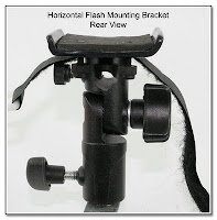 PJ1009: Horizontal Flash Bracket - Mounted on Lumopro Umbrella Adapter