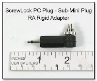 SC1047: ScrewLock PC Plug - Sub-Mini Plug RA Rigid Adapter