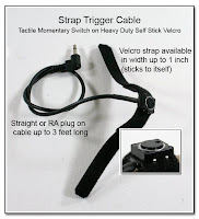 LT1003: Strap Trigger Cable - Tactile 'Flat' Momentary Switch on Heavy Duty Self Stick Velcro