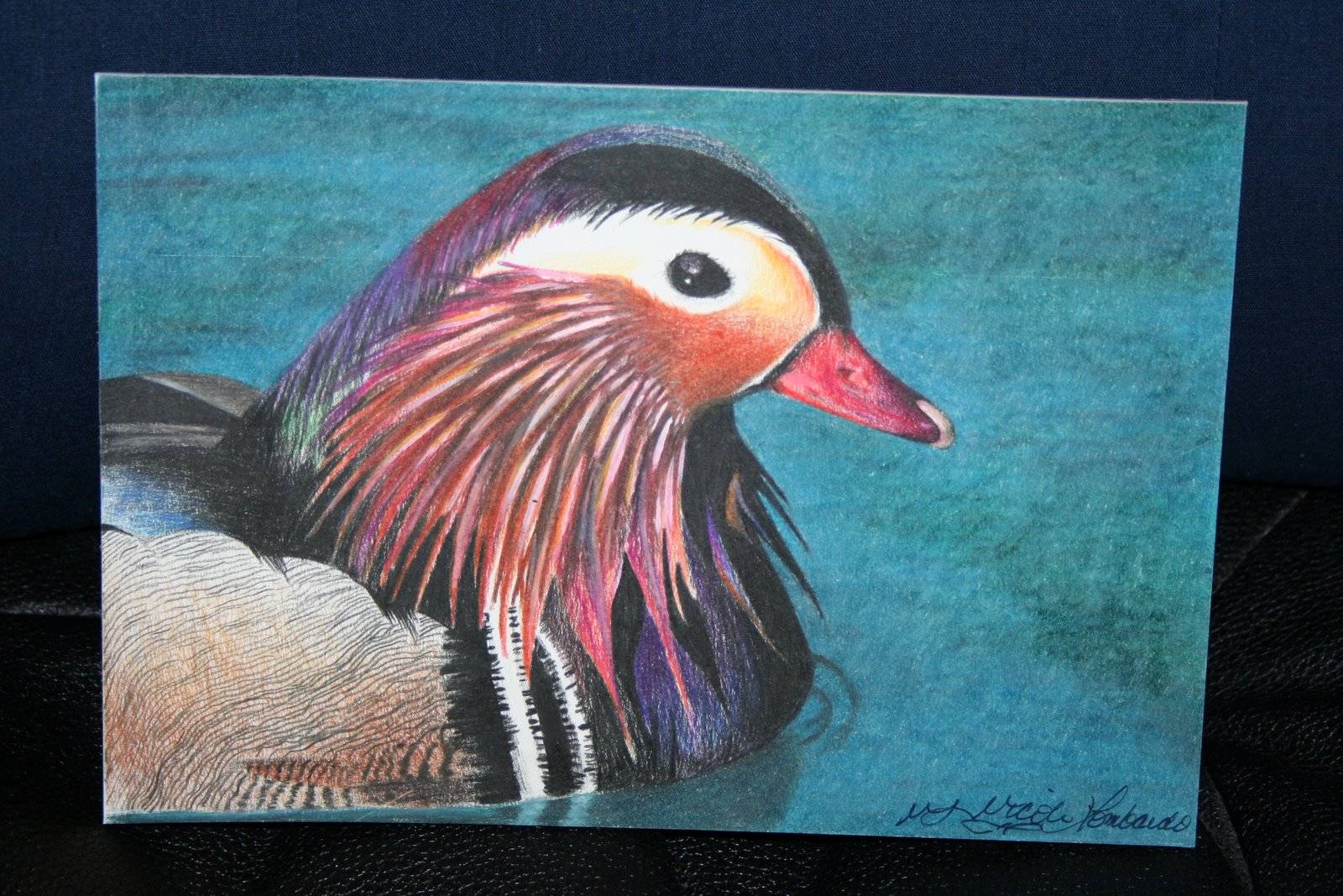 Nicole Lombardo Colored pencil drawing of duck