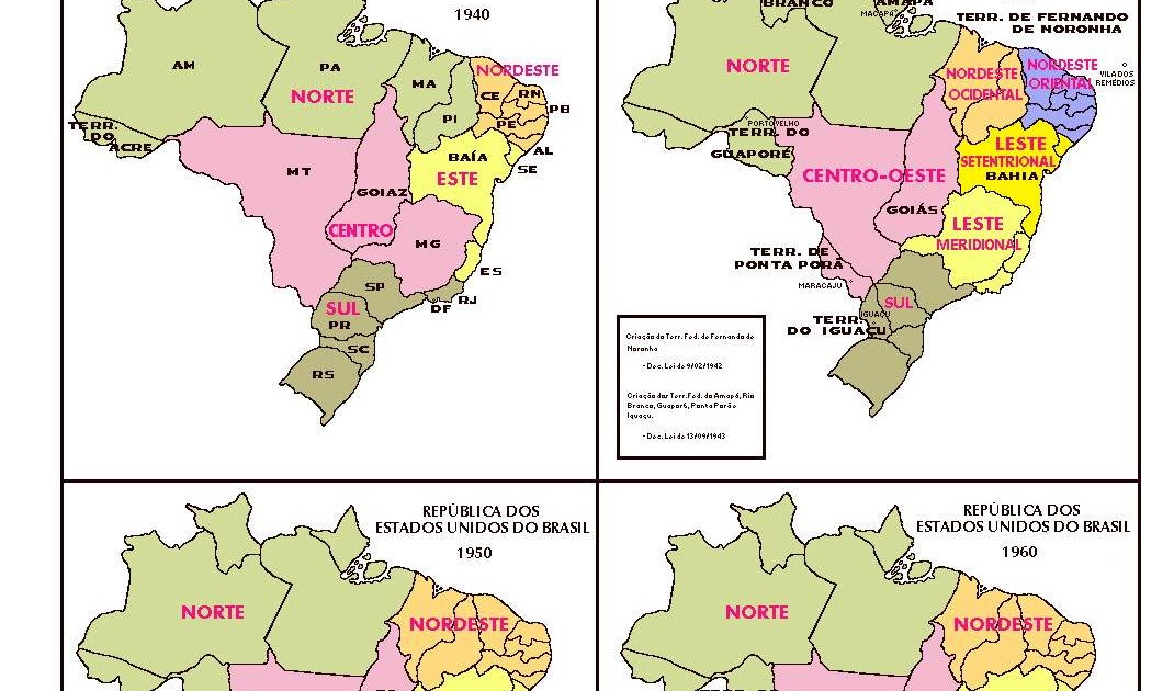 História em partes Mapa político Brasil 194060