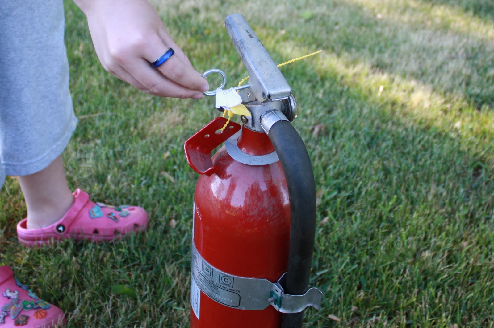 Once Upon a Family How to spray a fire extinguisher