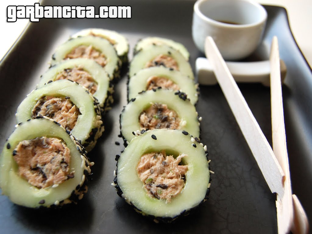 sushi con pepino