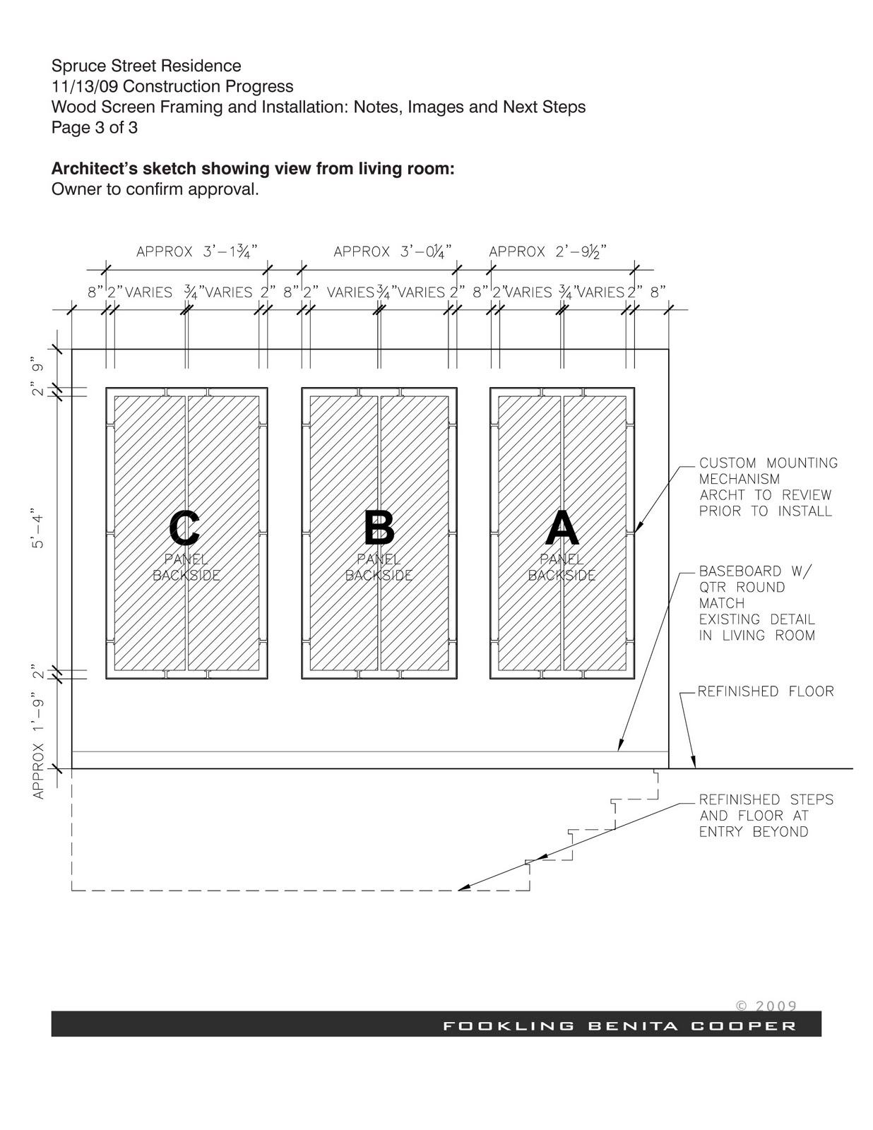 Spruce Street Residence November 13 Entry Screen Wall Construction Progress and Next Steps