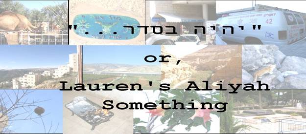 "יהיה בסדר"...or, Lauren's Aliyah Something