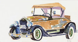 antique cars painting watercolor plein sem par air sketched visited sleek convertible came owner while byrom mary