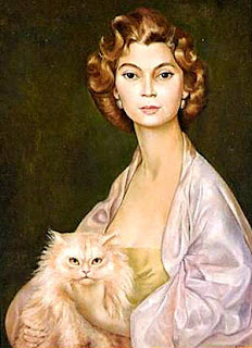 portrait Leonor Fini et son chat