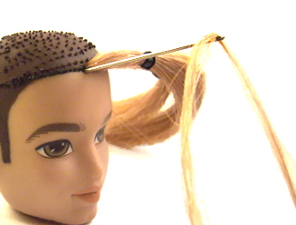 Dolly Care: Reroot Doll Hair: Knot Method