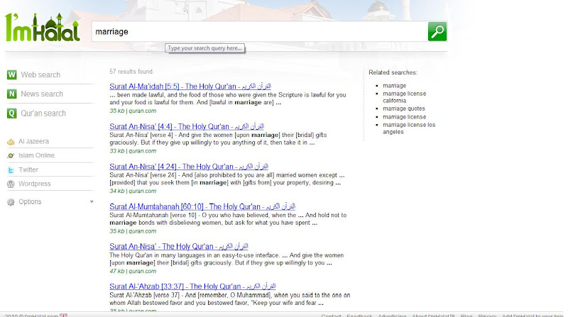 Even the option in doing a keyword search for contents in the Quran is  title=