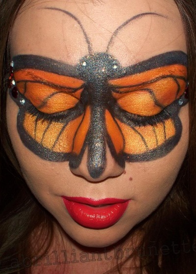 Halloween butterfly facepaint