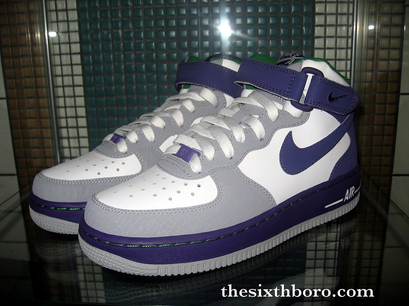 NIKE AIR FORCE 1 MID- WHITE /CLUB PURPLE/WOLF GRAY/VICTORY GREEN | The Sixth Boro