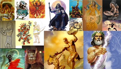 A gallery of ancient gods that we would consider myths. From Egyptian gods, roman gods, greek gods, Hindu gods, etc.