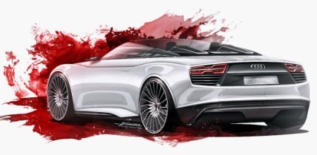 Leaked sketches Audi e-tron Spyder