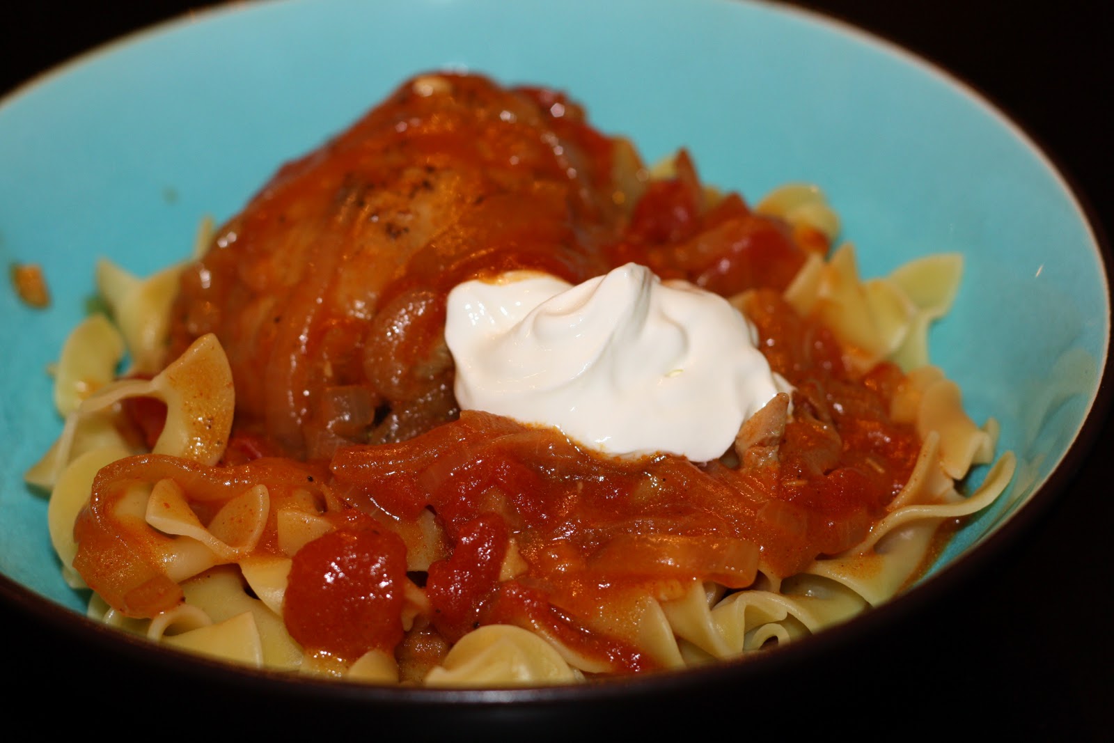 what's for dinner? chicken paprikash... 45 minutes