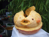 Fish carved from pumpkin