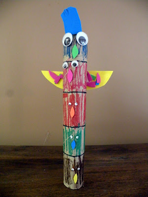 The Fantastic Five: Geography/History: Paper Towel Totem Poles