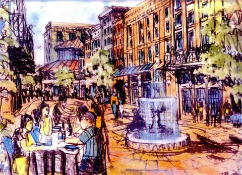 Original Design for Santana Row Mixed Use Development in San Jose, California
