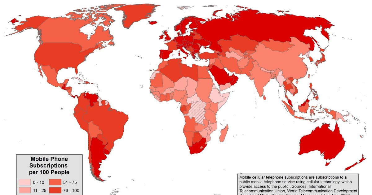 floatingsheep: Map of per-capita mobile phone subscriptions