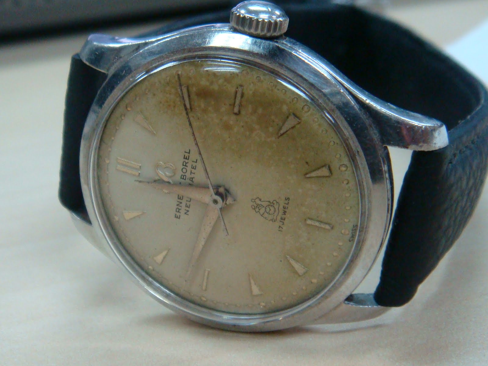 Montre Homme Vintage Ernest Borel Automatique Avec Date - Occasion, Fonctionne